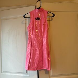 SHEIN Hot Pink Latex Bodycon dress!